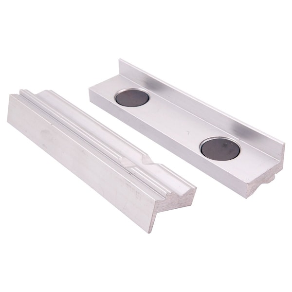 H & H Industrial Products 5 X 1-1/8" Aluminum Soft Prism-Face Vise Jaws With Magnet 3900-2265 - main